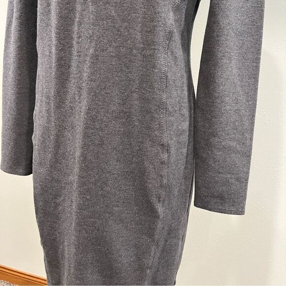 Athleta Illusion Elegant Gray long sleeve mini Dress - Picture 4 of 13